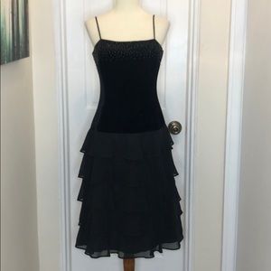 Eliza J Velvet Beaded Spaghetti strap dress